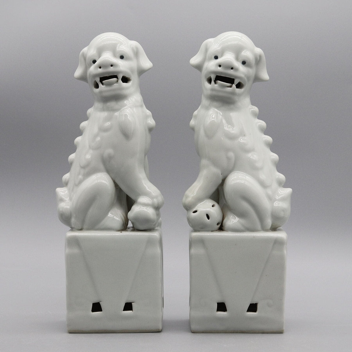 Pair of foo dogs, Fu dogs, Buddha dogs, Chinese guardian lions, Ceramic sculpture, Home decoration acacuss