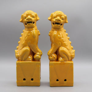 Pair of foo dogs, Fu dogs, Buddha dogs, Chinese guardian lions, Ceramic sculpture, Home decoration acacuss