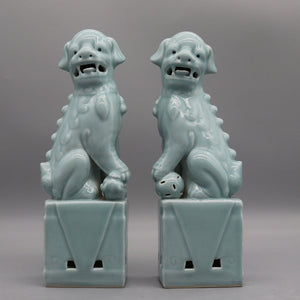 Pair of foo dogs, Fu dogs, Buddha dogs, Chinese guardian lions, Ceramic sculpture, Home decoration acacuss