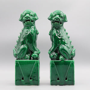 Pair of foo dogs, Fu dogs, Buddha dogs, Chinese guardian lions, Ceramic sculpture, Home decoration acacuss