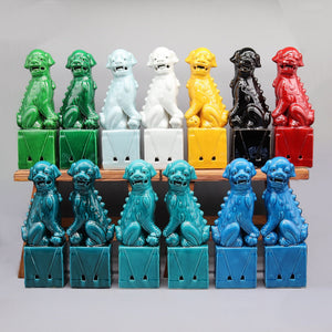 Pair of foo dogs, Fu dogs, Buddha dogs, Chinese guardian lions, Ceramic sculpture, Home decoration acacuss