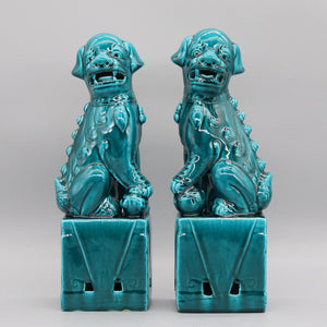 Pair of foo dogs, Fu dogs, Buddha dogs, Chinese guardian lions, Ceramic sculpture, Home decoration acacuss