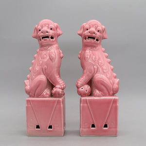 Pair of foo dogs, Fu dogs, Buddha dogs, Chinese guardian lions, Ceramic sculpture, Home decoration acacuss