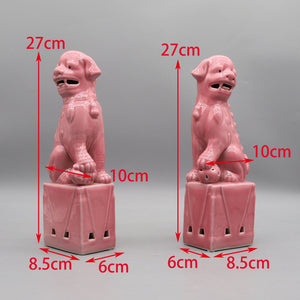 Pair of foo dogs, Fu dogs, Buddha dogs, Chinese guardian lions, Ceramic sculpture, Home decoration acacuss
