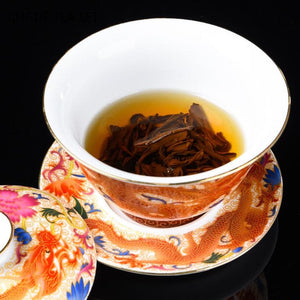 Palace Enamel Dragon Pattern Ceramic Gaiwan Chinese Handmade Teacup Travel Tea Bowl Home Teaware Accessories Drinkware 170ml acacuss