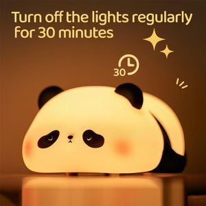 Panda Night Lights For Kids Cute Animal Silicone Timing Rechargeable Lamp Cartoon Panda Bedroom Decoration Kids Boys Girls Gift acacuss