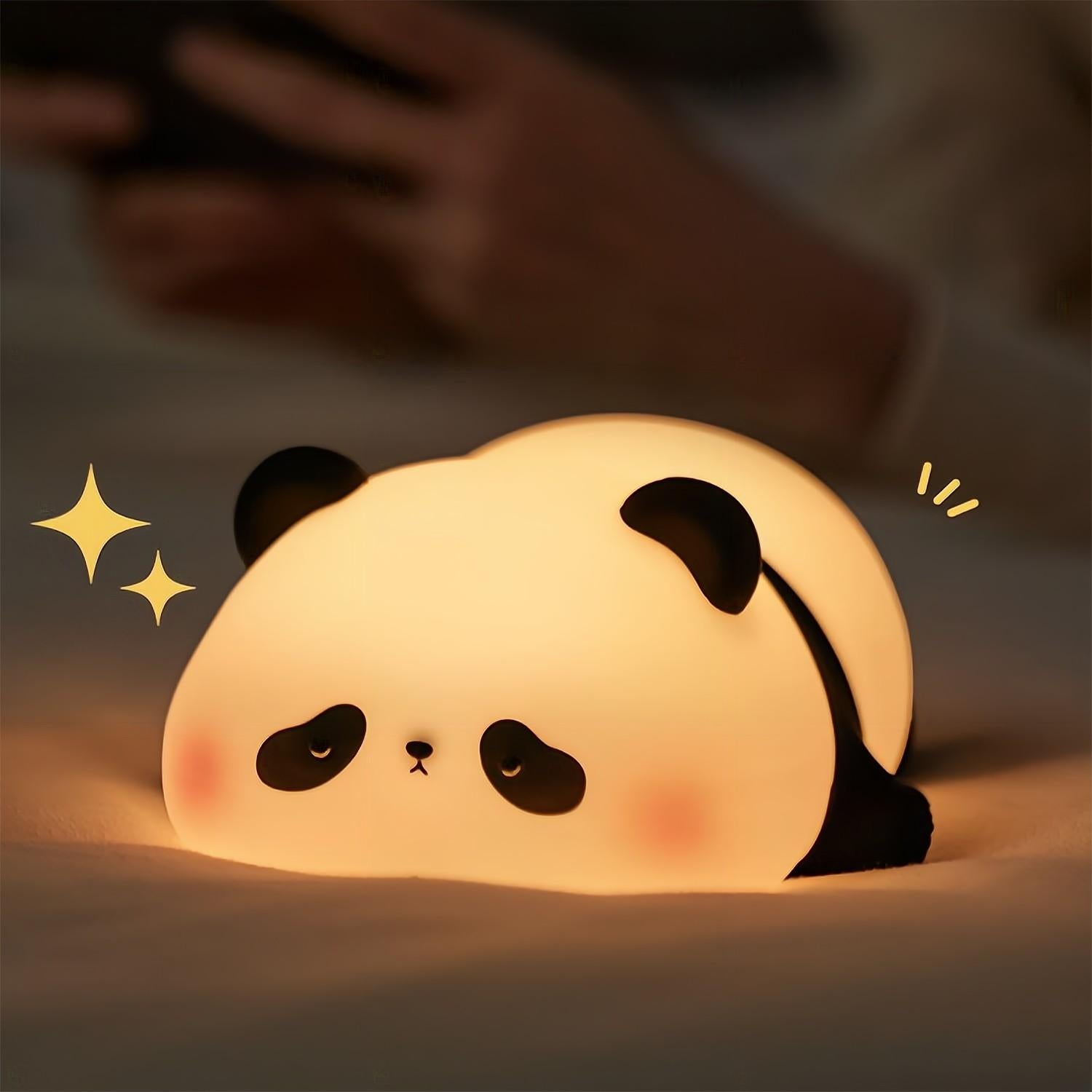 Panda Night Lights For Kids Cute Animal Silicone Timing Rechargeable Lamp Cartoon Panda Bedroom Decoration Kids Boys Girls Gift acacuss