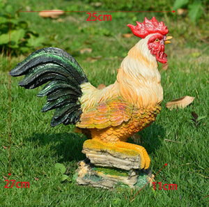 Pastoral Simulation Rooster Hen Resin Ornaments Outdoor Garden Balcony Accessories Crafts Park Courtyard Lawn Sculpture Decor acacuss