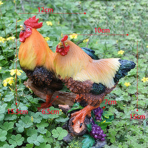 Pastoral Simulation Rooster Hen Resin Ornaments Outdoor Garden Balcony Accessories Crafts Park Courtyard Lawn Sculpture Decor acacuss