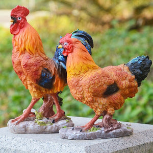 Pastoral Simulation Rooster Hen Resin Ornaments Outdoor Garden Balcony Accessories Crafts Park Courtyard Lawn Sculpture Decor acacuss
