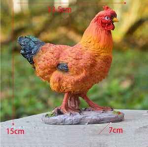 Pastoral Simulation Rooster Hen Resin Ornaments Outdoor Garden Balcony Accessories Crafts Park Courtyard Lawn Sculpture Decor acacuss