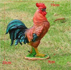 Pastoral Simulation Rooster Hen Resin Ornaments Outdoor Garden Balcony Accessories Crafts Park Courtyard Lawn Sculpture Decor acacuss