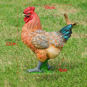Pastoral Simulation Rooster Hen Resin Ornaments Outdoor Garden Balcony Accessories Crafts Park Courtyard Lawn Sculpture Decor acacuss