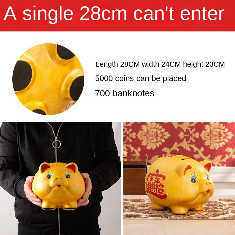 Pig Piggy Bank Saving Secret Large Living Room Cute Ceramic Hidden Safe Coin Money Box Kawaii Paper Money Alcancia Home Decor acacuss