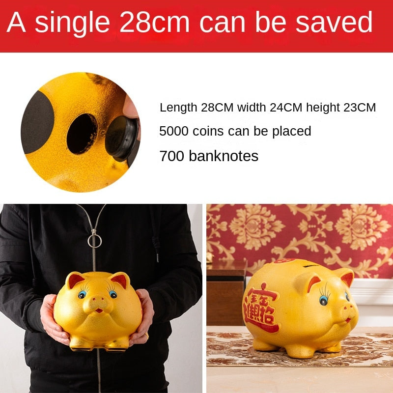 Pig Piggy Bank Saving Secret Large Living Room Cute Ceramic Hidden Safe Coin Money Box Kawaii Paper Money Alcancia Home Decor acacuss