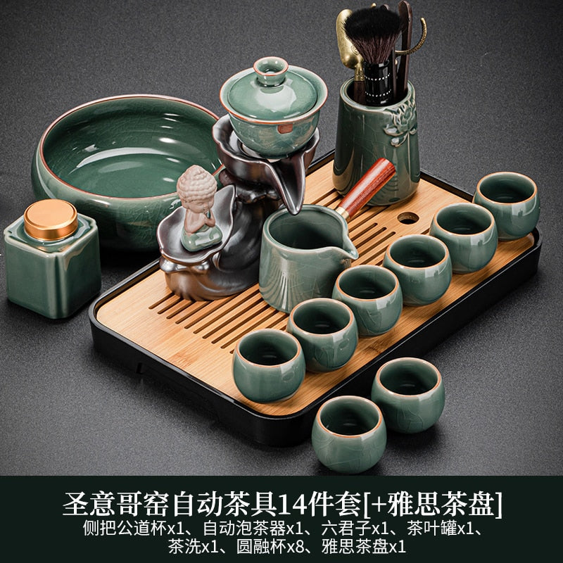 Porcelain Chinese Ceremony Tea Set Bowl Accessories Pair 6 Persons