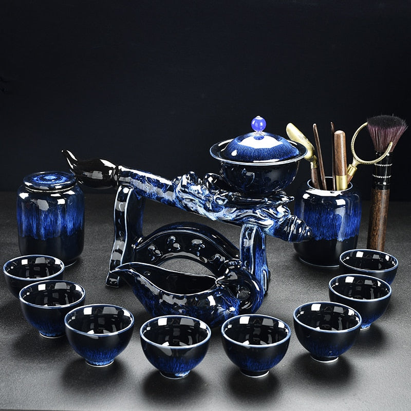 Porcelain Gaiwan Chinese Tea Set Complete Set Puer Chinese Portable Tea Set Luxury Vintage Juego De Te Tea Ceremony acacuss