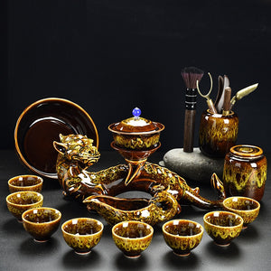 Porcelain Gaiwan Chinese Tea Set Complete Set Puer Chinese Portable Tea Set Luxury Vintage Juego De Te Tea Ceremony acacuss