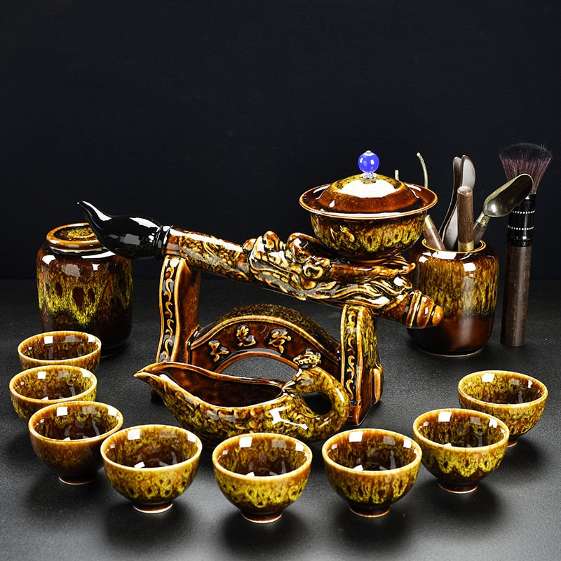 Porcelain Gaiwan Chinese Tea Set Complete Set Puer Chinese Portable Tea Set Luxury Vintage Juego De Te Tea Ceremony acacuss