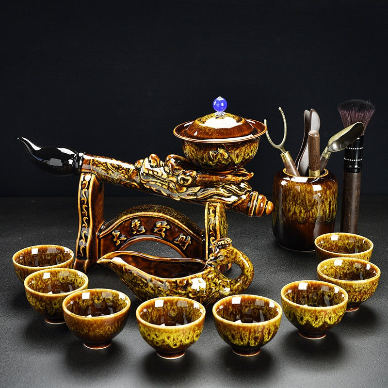Porcelain Gaiwan Chinese Tea Set Complete Set Puer Chinese Portable Tea Set Luxury Vintage Juego De Te Tea Ceremony acacuss