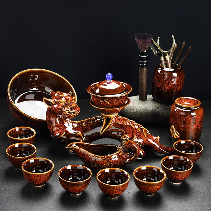 Porcelain Gaiwan Chinese Tea Set Complete Set Puer Chinese Portable Tea Set Luxury Vintage Juego De Te Tea Ceremony acacuss