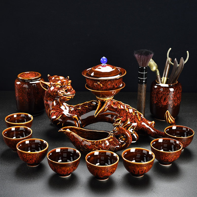 Porcelain Gaiwan Chinese Tea Set Complete Set Puer Chinese Portable Tea Set Luxury Vintage Juego De Te Tea Ceremony acacuss