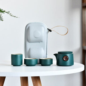 ACACUSS Porcelain Portable Tea Set Ceramic Travel Teapots Chinese Kung Fu Tea Cup And Saucer Set Teapot Kettle - ACACUSS