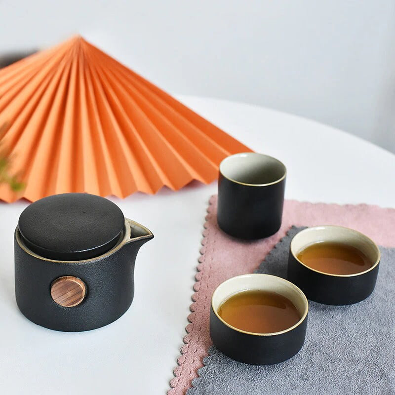 ACACUSS Porcelain Portable Tea Set Ceramic Travel Teapots Chinese Kung Fu Tea Cup And Saucer Set Teapot Kettle - ACACUSS
