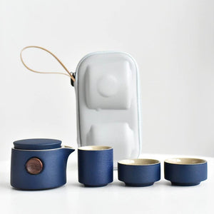 ACACUSS Porcelain Portable Tea Set Ceramic Travel Teapots Chinese Kung Fu Tea Cup And Saucer Set Teapot Kettle - ACACUSS
