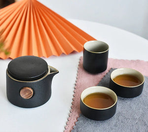 ACACUSS Porcelain Portable Tea Set Ceramic Travel Teapots Chinese Kung Fu Tea Cup And Saucer Set Teapot Kettle - ACACUSS