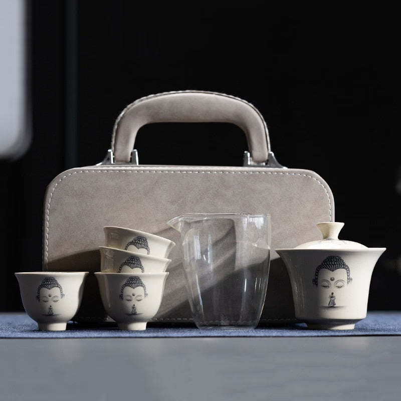 Portable Kung Fu Teaset Teacup Teapot Infuser Gaiwan Creative Tea Making Teaware Sets Home Office Chinese Tea Ceremony Gift acacuss
