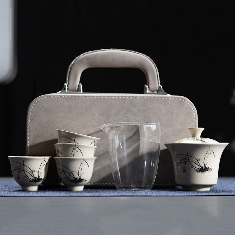 Portable Kung Fu Teaset Teacup Teapot Infuser Gaiwan Creative Tea Making Teaware Sets Home Office Chinese Tea Ceremony Gift acacuss