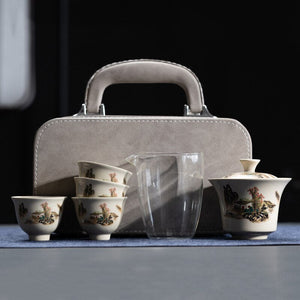 Portable Kung Fu Teaset Teacup Teapot Infuser Gaiwan Creative Tea Making Teaware Sets Home Office Chinese Tea Ceremony Gift acacuss