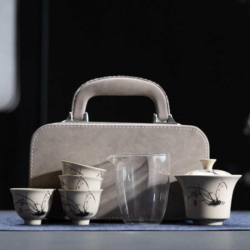 Portable Kung Fu Teaset Teacup Teapot Infuser Gaiwan Creative Tea Making Teaware Sets Home Office Chinese Tea Ceremony Gift acacuss