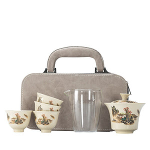 Portable Kung Fu Teaset Teacup Teapot Infuser Gaiwan Creative Tea Making Teaware Sets Home Office Chinese Tea Ceremony Gift acacuss