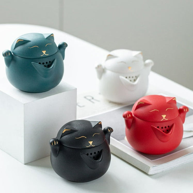 Portable LUCKY CAT mug Tea Set - acacuss