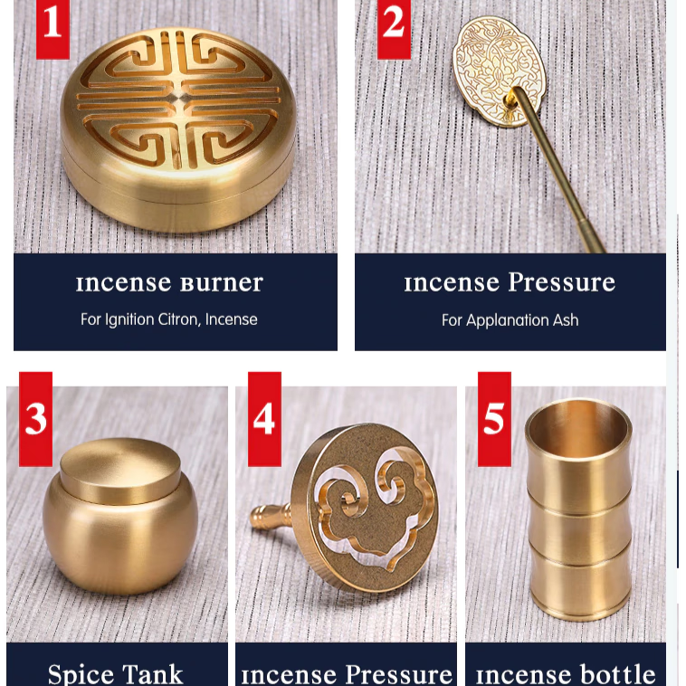 Powder Incense Burner Brass Kit - acacuss