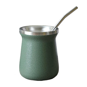 Practical Mate Cup Stainless Steel Tea Cup with Straw Anti-rust Portable Drinking Mate Cup Drinking Water acacuss