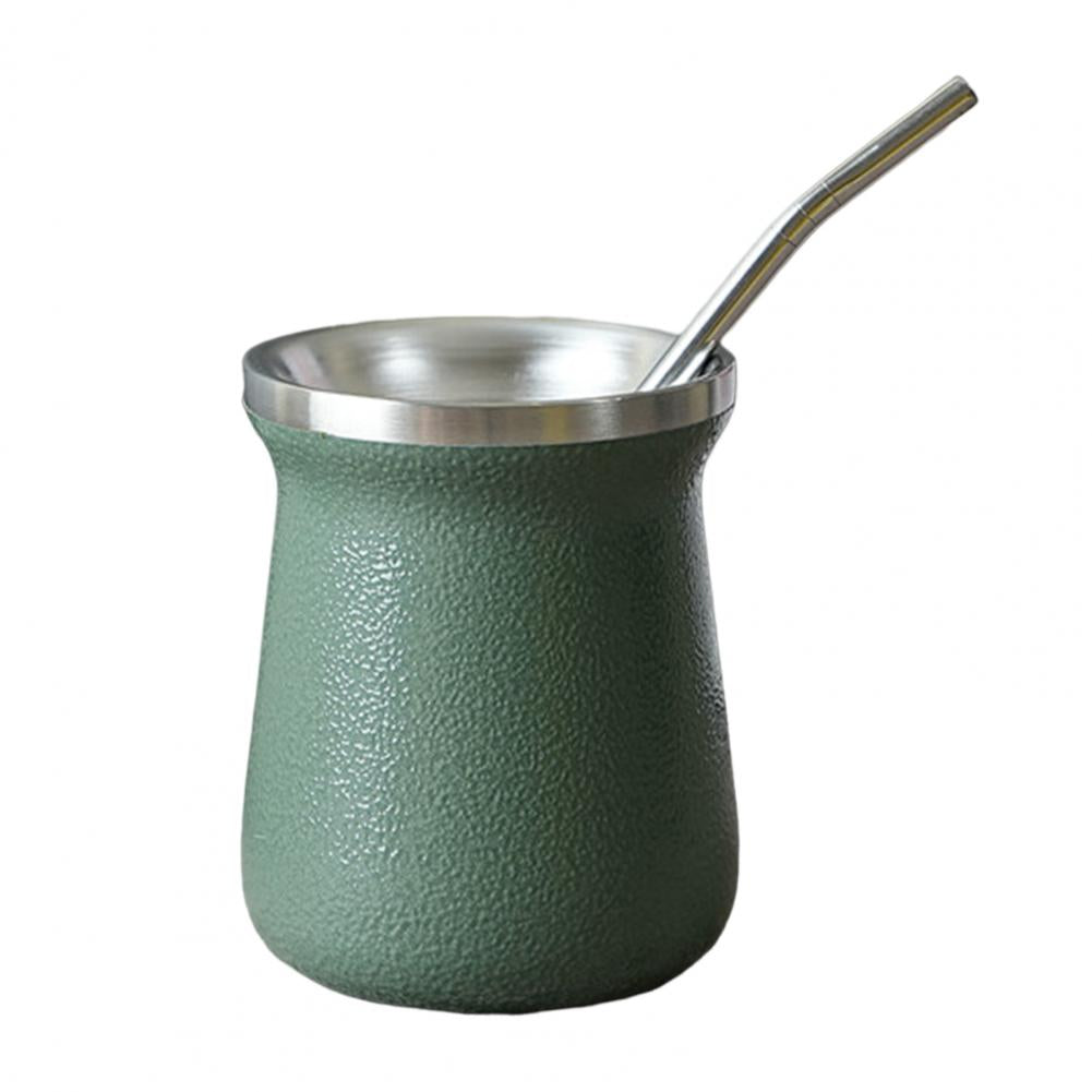 Practical Mate Cup Stainless Steel Tea Cup with Straw Anti-rust Portable Drinking Mate Cup Drinking Water acacuss