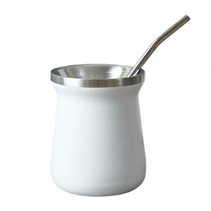 Practical Mate Cup Stainless Steel Tea Cup with Straw Anti-rust Portable Drinking Mate Cup Drinking Water acacuss