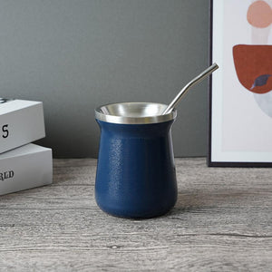 Practical Mate Cup Stainless Steel Tea Cup with Straw Anti-rust Portable Drinking Mate Cup Drinking Water acacuss
