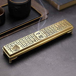 Prajna Paramita Heart Sutra Incense Burner Alloy for 21cm Incense Sticks Holder Metal Line Incense Censer Box Christmas Gifts acacuss