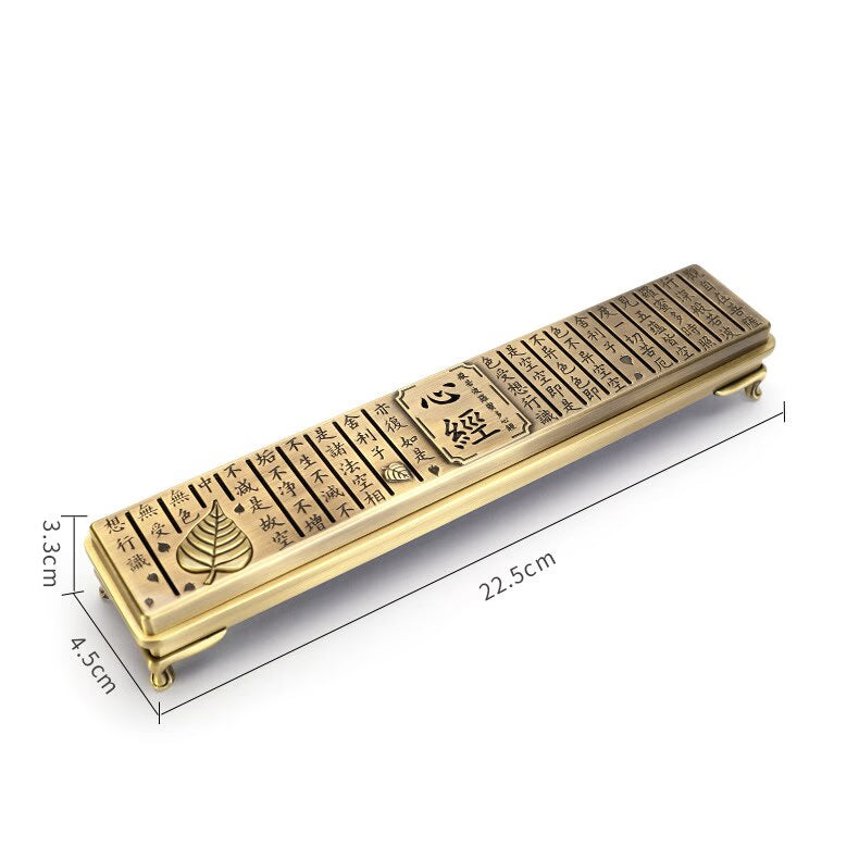 Prajna Paramita Heart Sutra Incense Burner Alloy for 21cm Incense Sticks Holder Metal Line Incense Censer Box Christmas Gifts acacuss