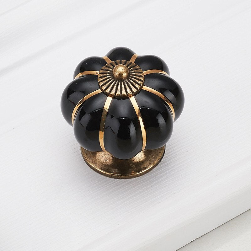 Pumpkin Gold Ceramic Handles Drawer Knobs Single Hole Cupboard Handles acacuss Pumpkin Gold Ceramic Handles Drawer Knobs Single Hole Cupboard Handles acacuss