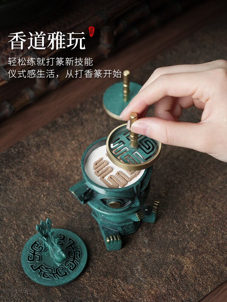 Pure Copper Incense Seal Set Home Advanced Seal Tool Pan Incense Agarwood Incense Decoration Sandalwood Incense Burner acacuss
