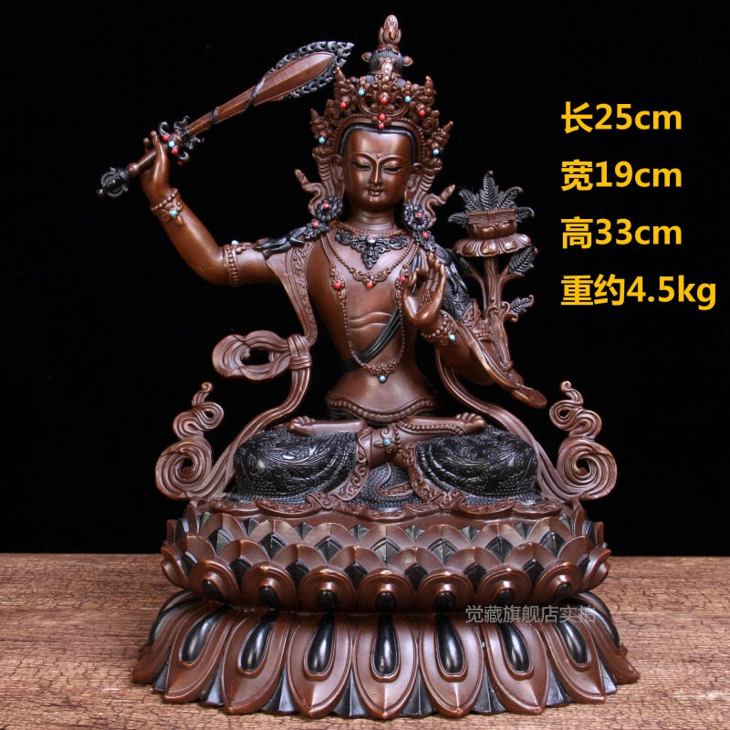 Pure Copper Manshu Bodhisattva/Buddha Statue Ornaments Manshu Tibetan Buddhism Tantra Nepal Crafts Worship acacuss