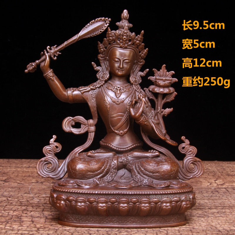 Pure Copper Manshu Bodhisattva/Buddha Statue Ornaments Manshu Tibetan Buddhism Tantra Nepal Crafts Worship acacuss