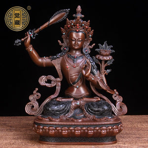 Pure Copper Manshu Bodhisattva/Buddha Statue Ornaments Manshu Tibetan Buddhism Tantra Nepal Crafts Worship acacuss