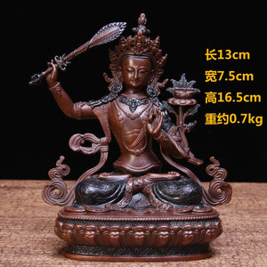 Pure Copper Manshu Bodhisattva/Buddha Statue Ornaments Manshu Tibetan Buddhism Tantra Nepal Crafts Worship acacuss