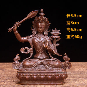 Pure Copper Manshu Bodhisattva/Buddha Statue Ornaments Manshu Tibetan Buddhism Tantra Nepal Crafts Worship acacuss